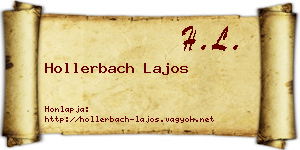 Hollerbach Lajos névjegykártya